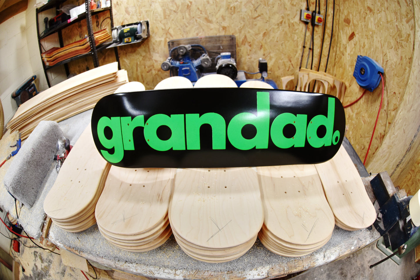 Grandad Logo Deck - Black Green Pops