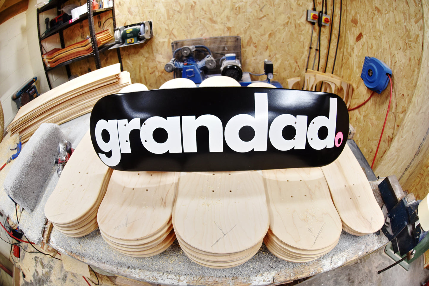 Grandad Logo Deck - BlackWhitePink Pops