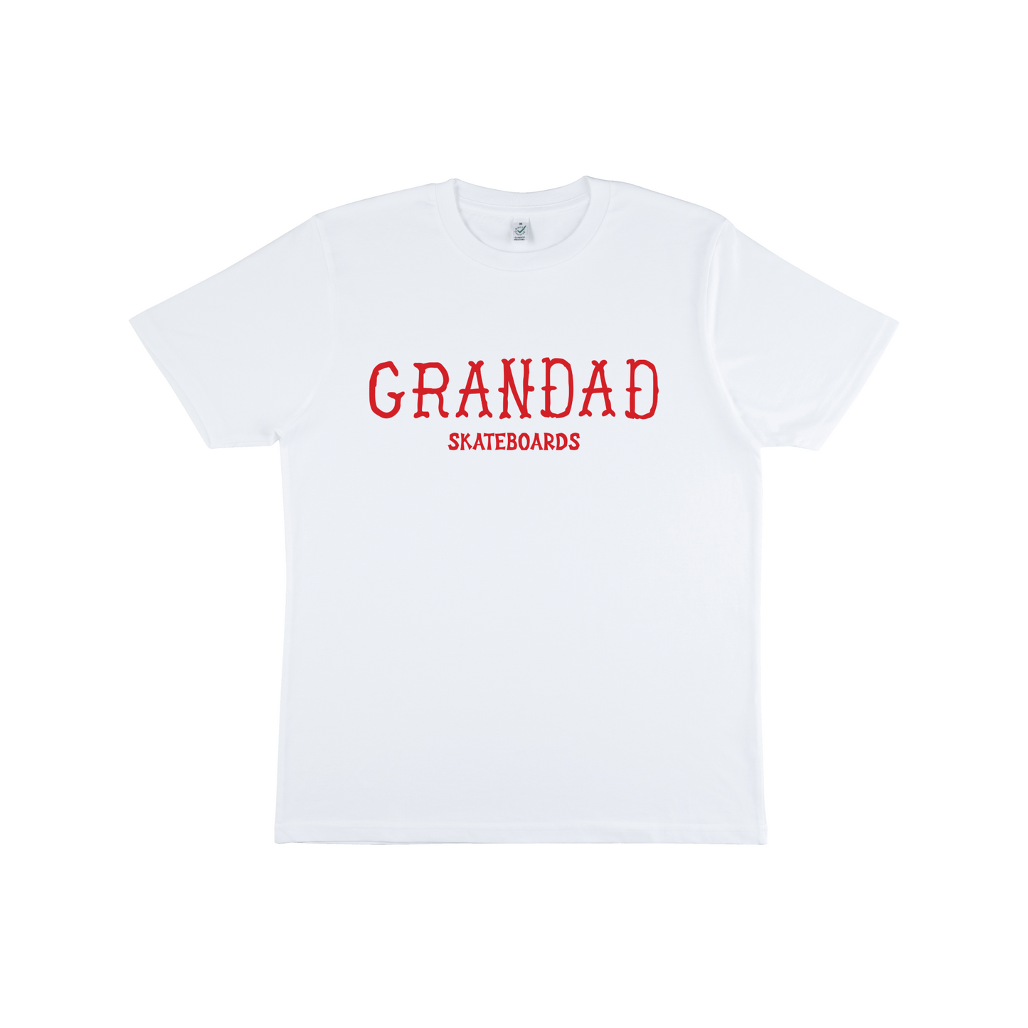 White Grandad Skateboards Dead Alen large logo tee (Red Logo)