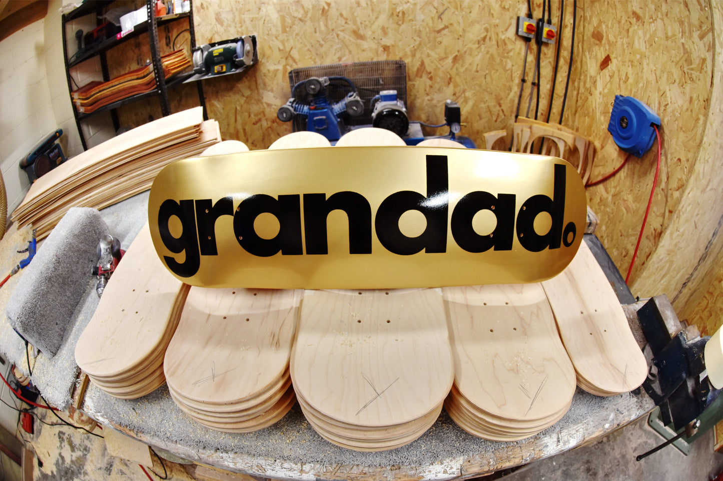 Grandad Logo Deck - Gold Black Pops