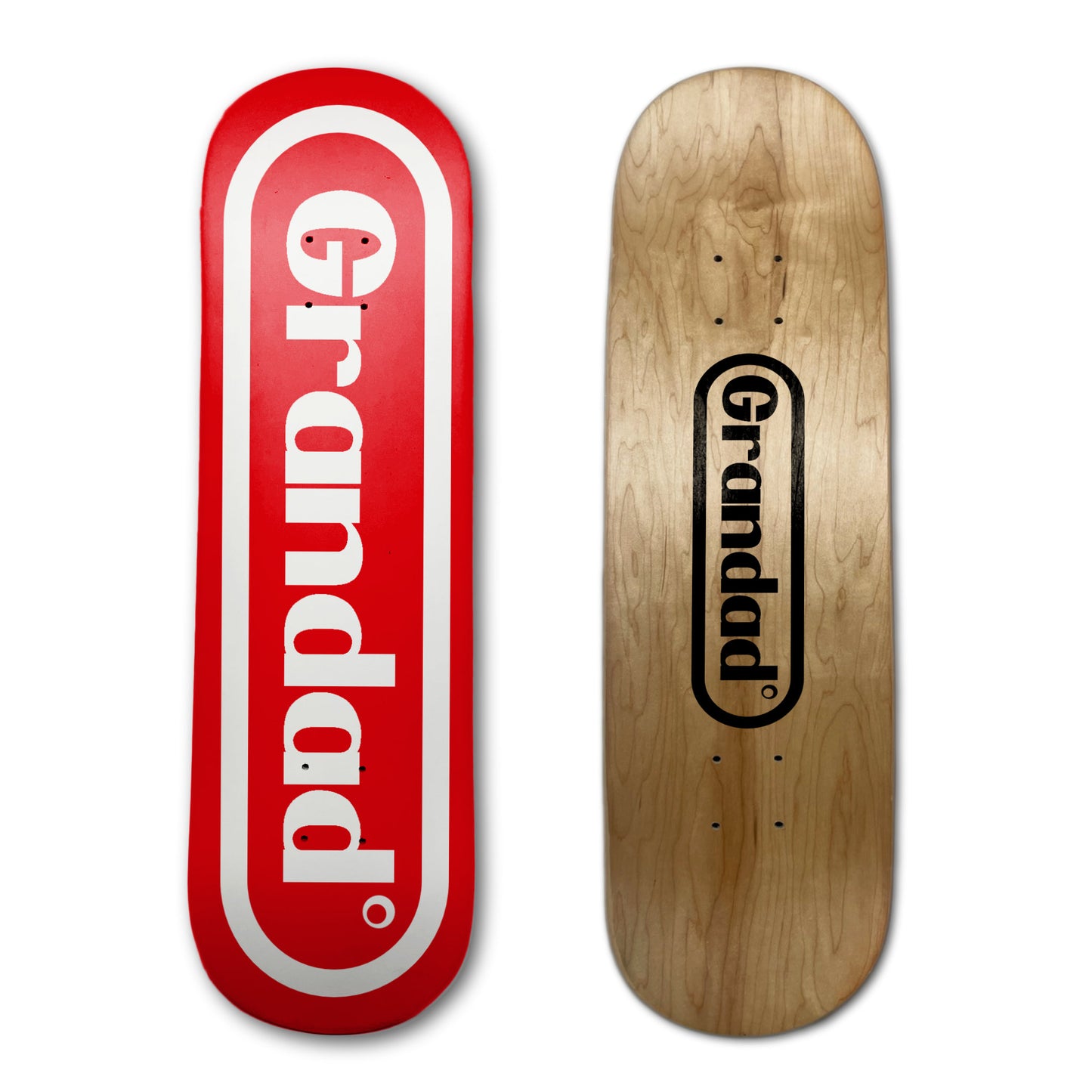 Vintage Grandad Logo Deck - Red White Pops