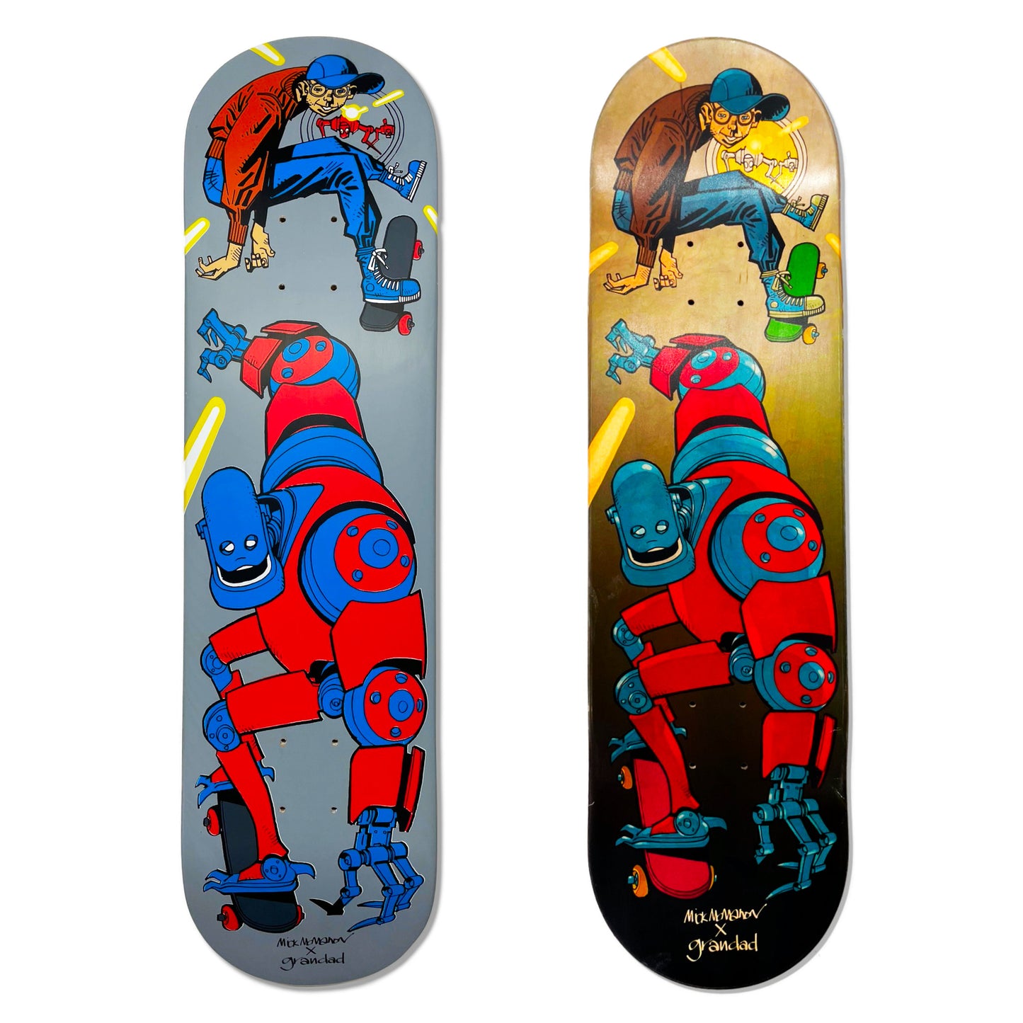 Mick McMahon x Grandad - Killer Robot Screened Pops