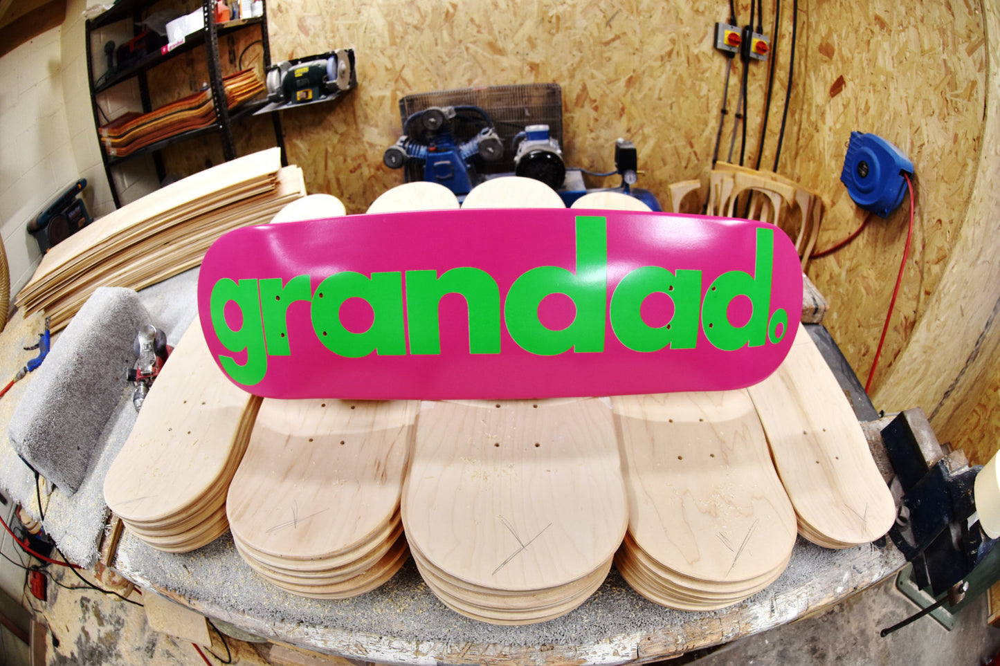 Grandad Logo Deck - Pink Green Pops