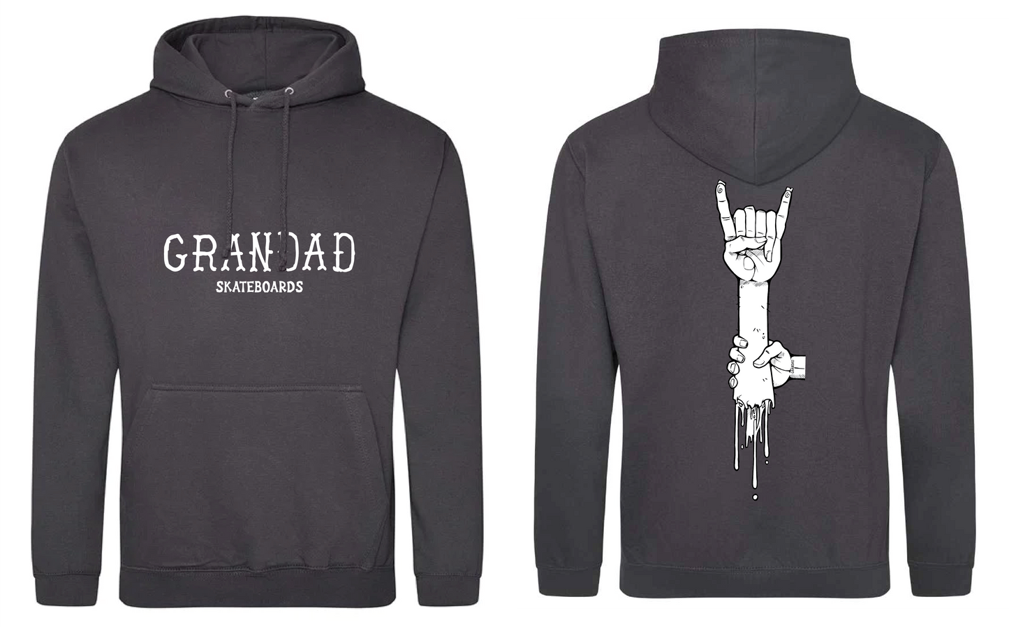 Back Print Dead Alen Logo Hoody - Storm grey