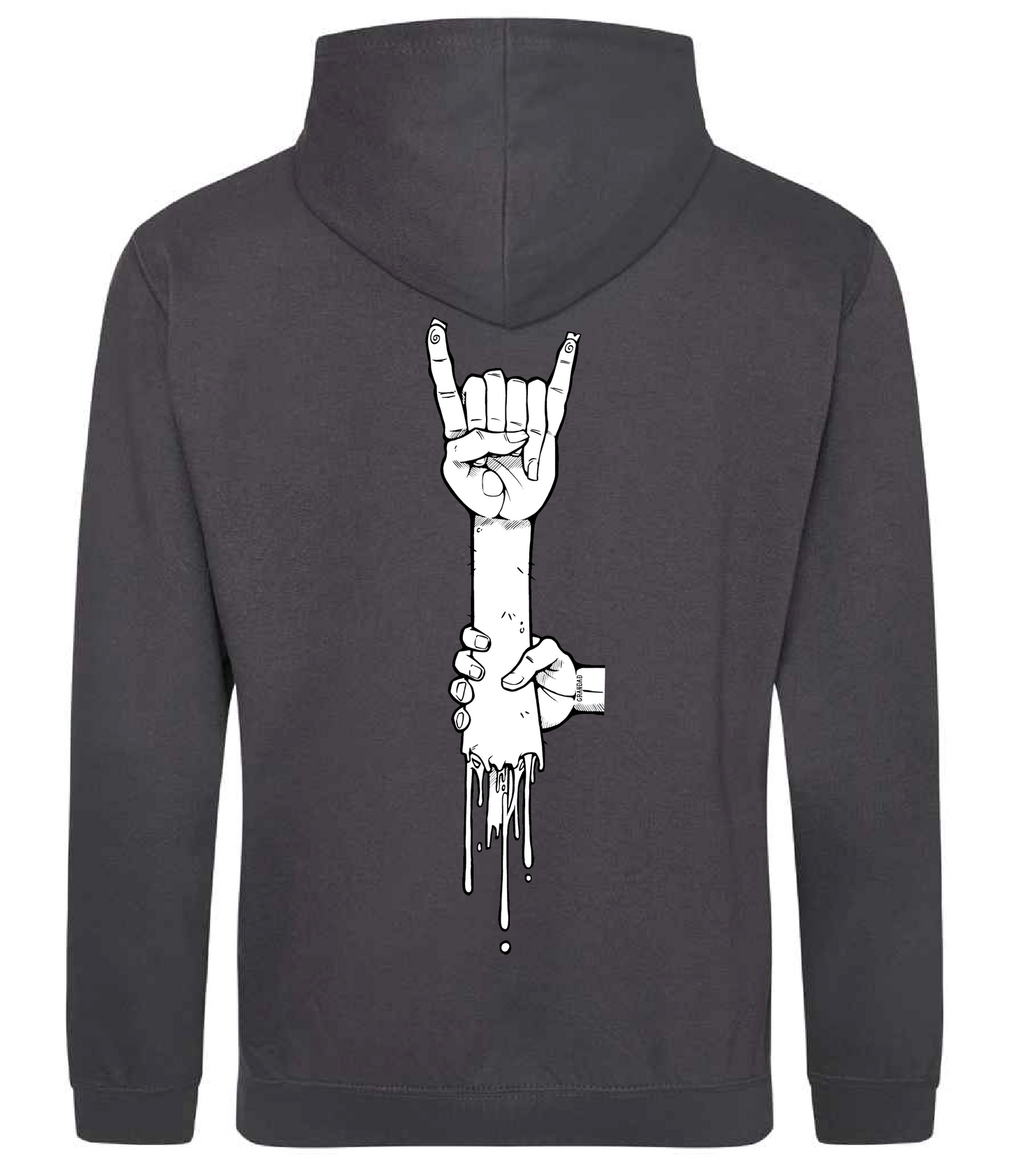 Back Print Dead Alen Logo Hoody - Storm grey