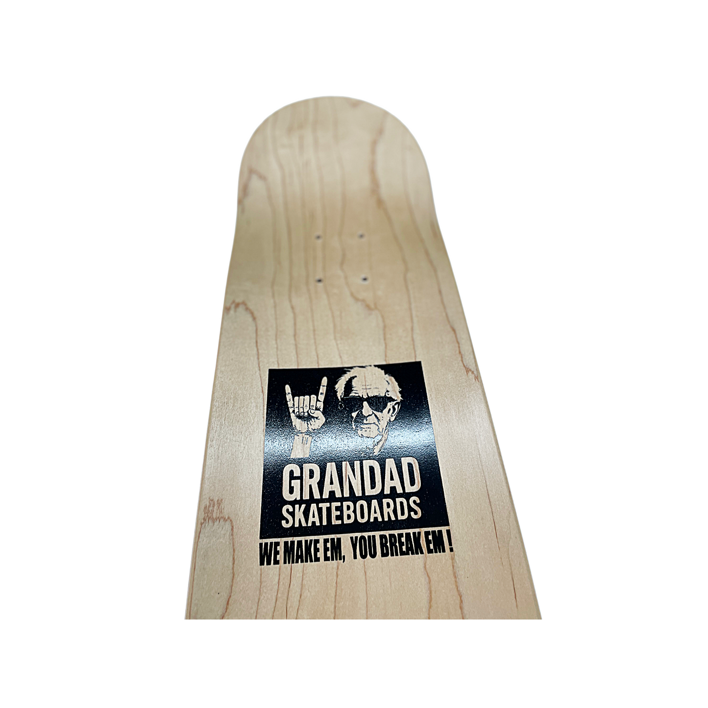 Old man Grandad Skateboards Deck - BlackoffWhite Pops
